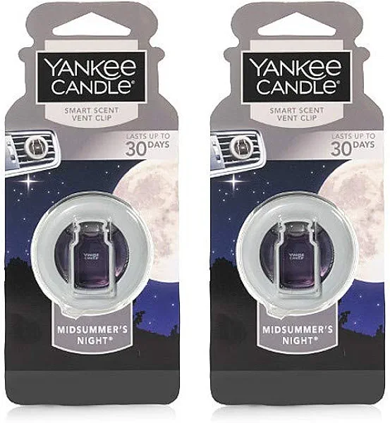 Yankee Candle Midsummer's Night Smart Scent Car Vent Clip, 2 Pack