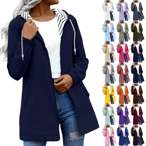 Générique Veste de Pluie Femme Imperméable, Mi-Longue à Capuche avec Coupe ajustée, Tissu Léger et Confortable Manteau Idéal pour Le Printemps,...