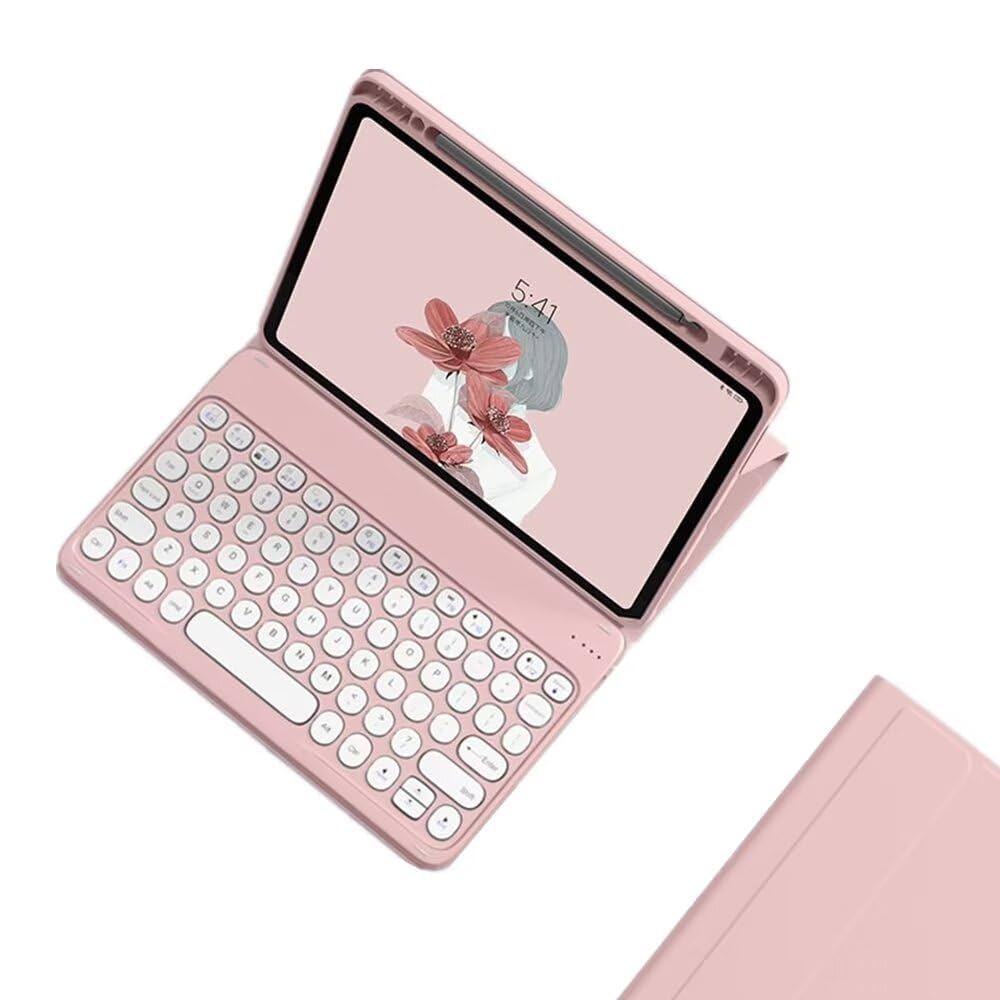 iPadキーボードケース アップルペンシル収納充電 丸いキー 丸い