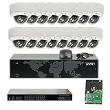 GW Security 16CH 4K NVR Network IP Security Camera System - 16 x HD 1920P 5.0 Megapixel 2.8~12mm Varifocal Zoom 80ft IR PoE IP Dome Camera + 4TB Hard Drive + 16 Ports PoE Switch