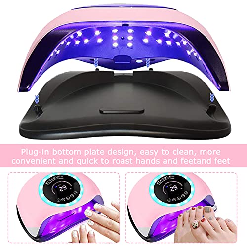 SaiXuan 168W UV LED Lampe Nageltrockner,mit 4 Timer Einstellungen,Auto Sensor,Digital Anzeigebildschirm,für Nägel… – Bild 5