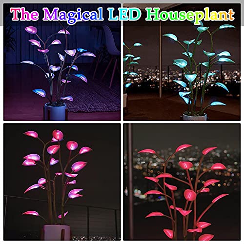 Saingace Magical Glowing Potted Plant House Plants, Led Color-Changing Artificial Plants, Magic Lamp Houseplant Artificial Plants For Home Indoor Decoration Bonsai Lights (1Pc) #TOP2