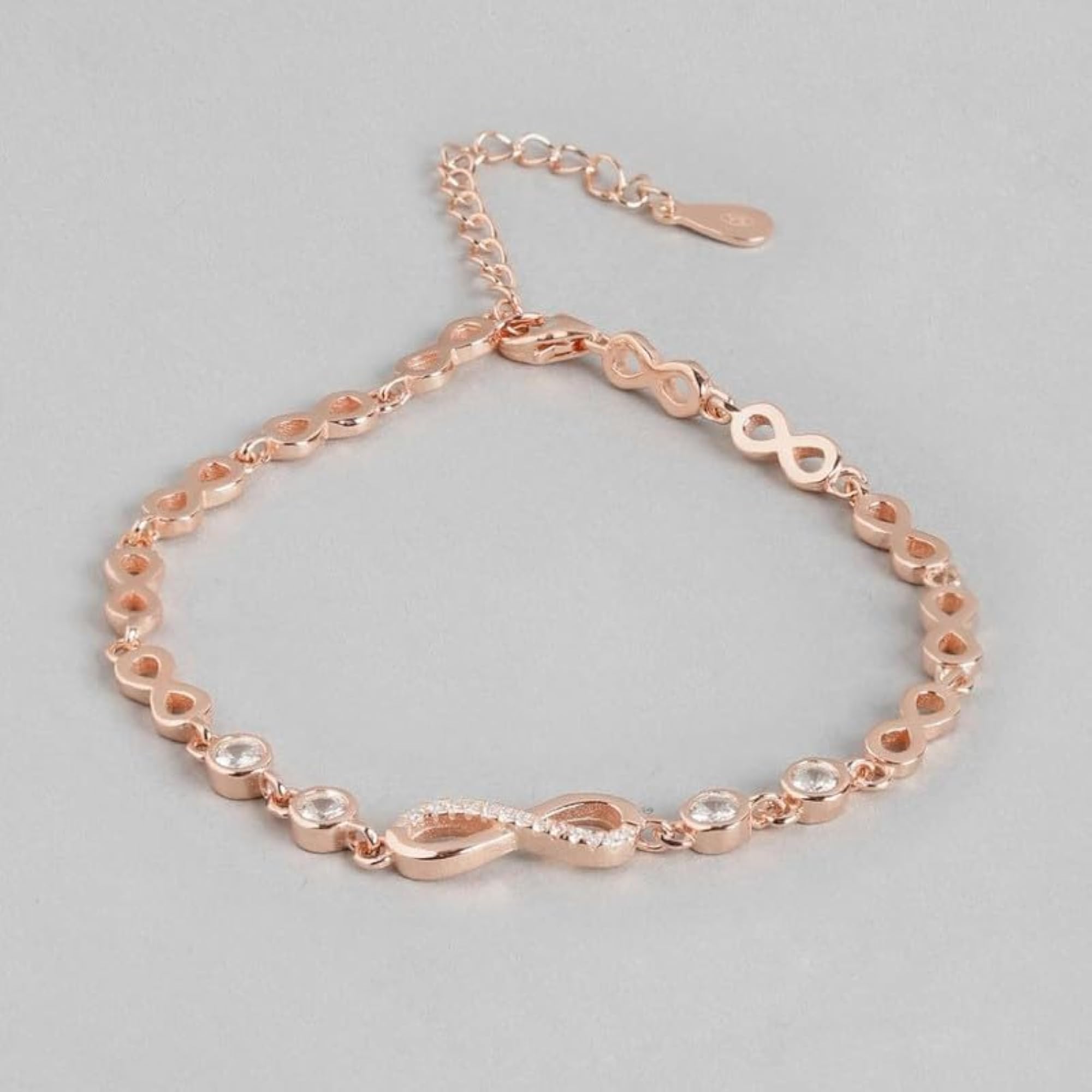 925 Sterling Silver Infinity Rose Gold Plated Combo Jewelry Set