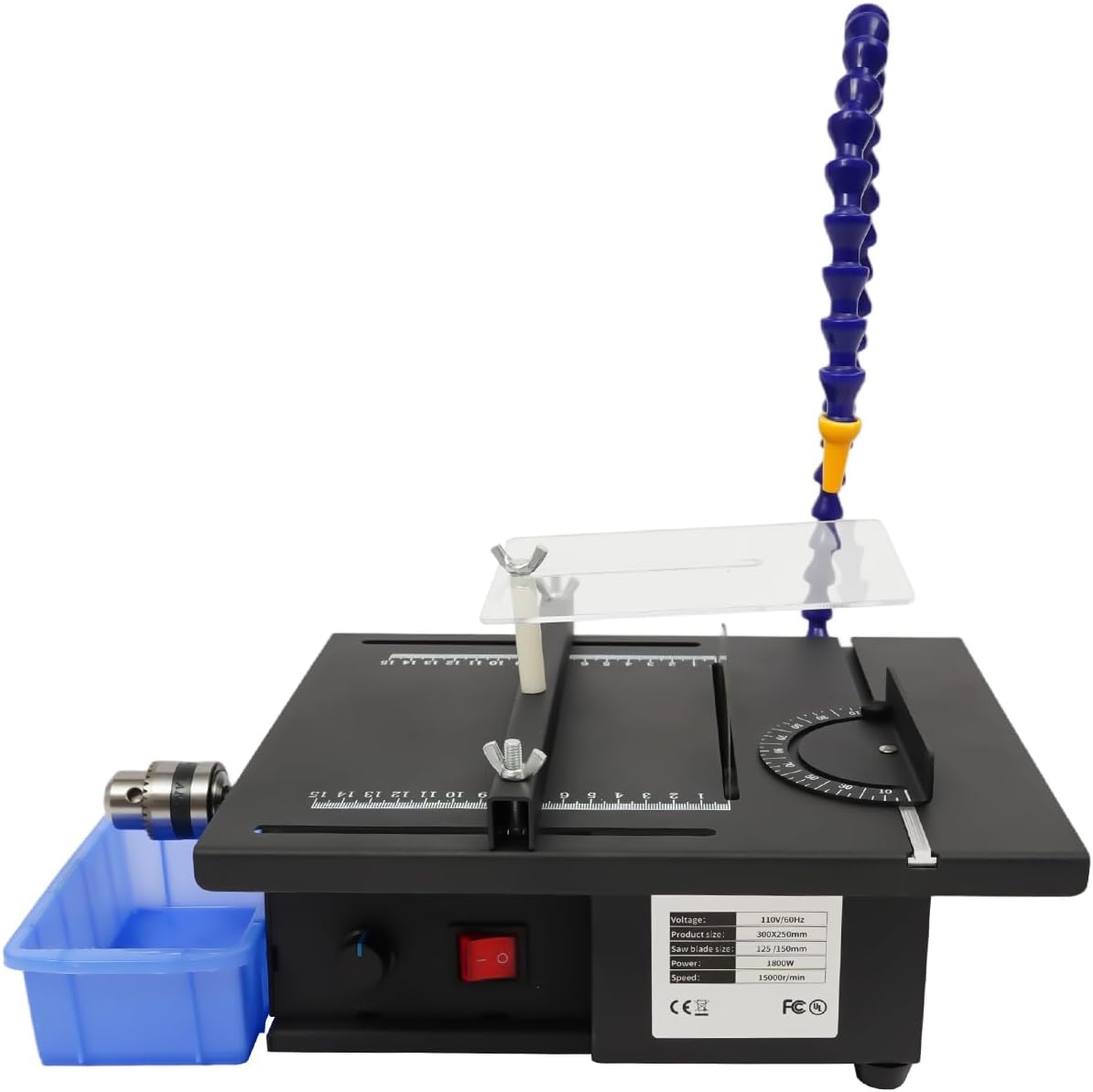 Jewelry 110V Table Saw Gem, Jewelry Rock Bench Polishing Grinding Machine Lathe, Polisher Gem Lathe Rock Saw Lapidary Polisher Buffer, Mini Table Saw DIY Grinder for Cutting, Grinding, Engraving