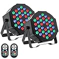 U`King LED Par Lights DJ Stage Light Corded RGB 36 LED with Sound Activated Remote Control DJ Uplighting for Wedding Party Club Christmas Stage Lighting (2 Packs)