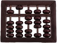 Vista 8 de Herramienta de cálculo de ábaco de madera vintage con caja