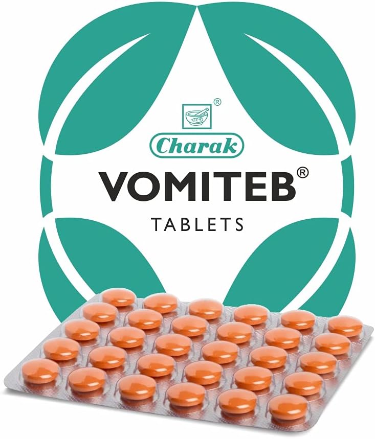Charak Pharma Vomiteb Tablet for Nausea and Vomiting - 30 Tablets (Pack of 3)