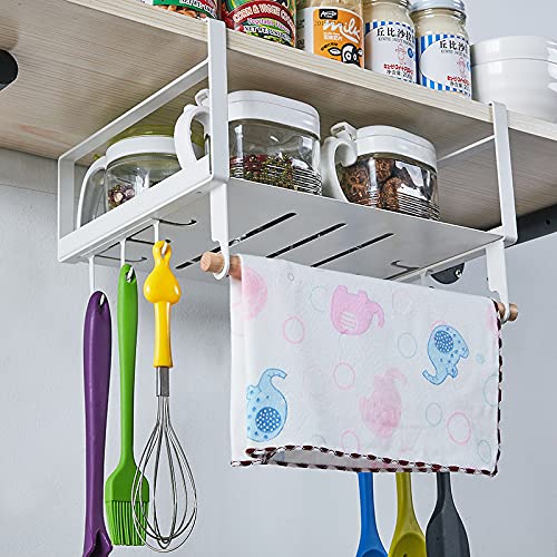 ZorexMultifunctional Under Shelf Basket Hanging Kitchen Shelf Cabinet Drying Storage Rack, Towel Holder Dryer, Organizing Basket for Kitchen Pantry Cabinet Closet