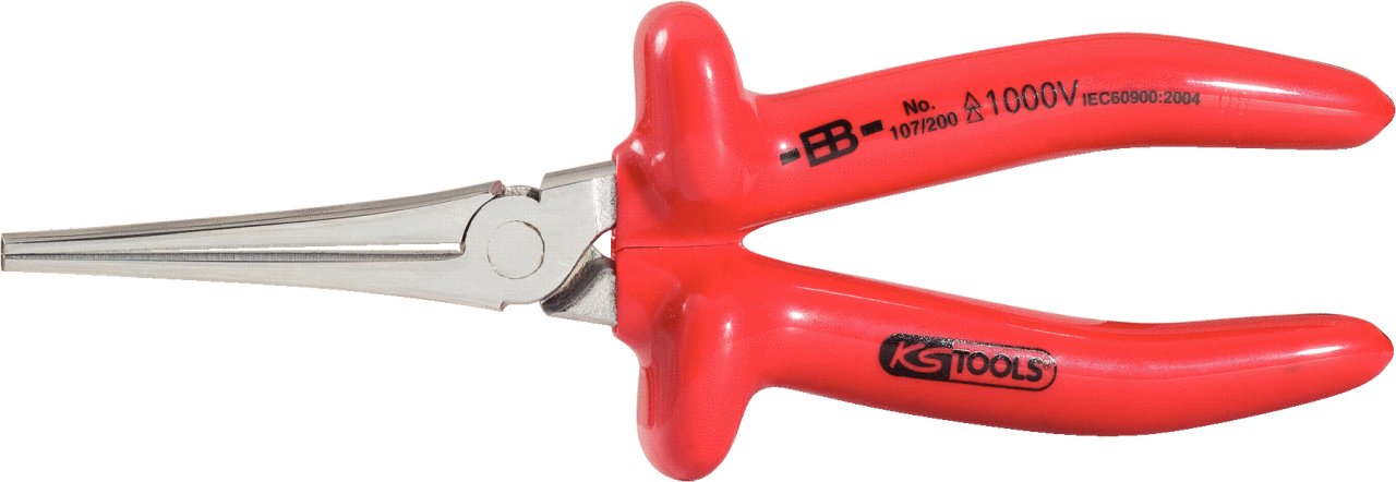 Pinza A Punte Piatte KS Tools 117.1640 - Isolata In Plastica, 200 Mm - Foto 2