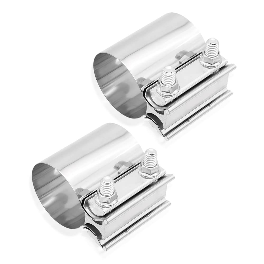 Photo 1 of ***ONLY ONE PIECE***2PCS Stainless Steel Lap Joint Band Clamp, Universal Pipe Repair Clamp for Most Car Accessories (3.0 inch)