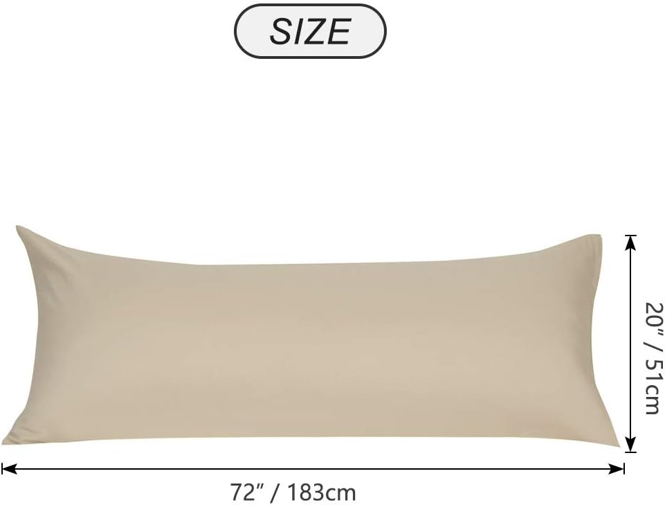 Khaki Soft Microfiber Zipper Closure Body Pillowcase