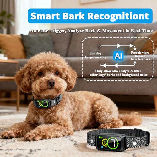 Anti-Bell-Halsband für Hunde – Bell-Halsband für kleine, mittelgroße und große Hunde, stoppt das Bellen, wiederaufladbares Hundehalsband mit Vibration und Piepton, Komfort-Training, lässt den Hund
