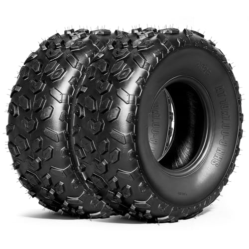 MOTOOS 19x7-8 ATV/UTV Tires 19x7x8 Mini Bike Tires 4PR All-Terrain Tire Heavy Duty Tubeless Directional Tread Set of 2