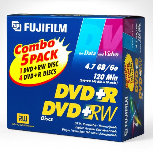 Fujifilm Combo 5 Pack DVD+R and DVD+RW