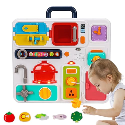 Juega la Cocina para el niño 1-3, Fingend Play Kitchen - LED Light Cocina Cocina Juego BELDE Toy with Music - Juegos de educación temprana interactiva para relaciones Entre Padres e Hijos