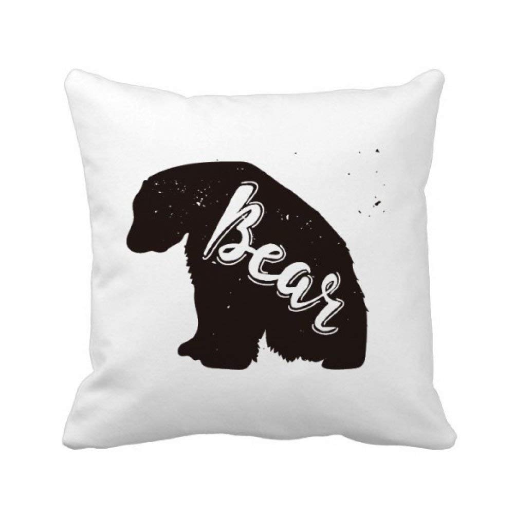 Housse de coussin ours polaire blanc carré 45x45 cm en coton pour canapé