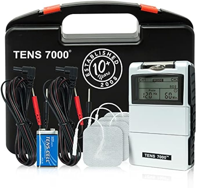 TENS 7000 Digital TENS Unit with Accessories - TENS Unit Muscle Stimulator for Back Pain Relief, TENS Machine, Neck Pain, Sciatica Pain Relief, Nerve Pain Relief