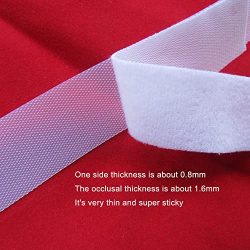 Image of Extremely Thin and Soft Strong Mini Clothes Hook and Loop Fasteners Sewing Type Back Without Adhesive Tiny Clothing Accessories DIY Handmade Materials (White, 0.62 inch /16mm)