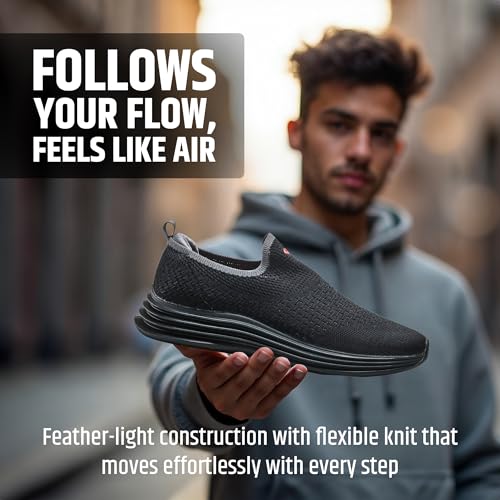 Image of ASIAN Men Wind PRO-09 Casual Wear and Walking Shoes Without Laces for Men & Boys with Upper Mesh Fabric - Lightweight, Comfortable, Breathable, and Perfect for Walking and Daily Use