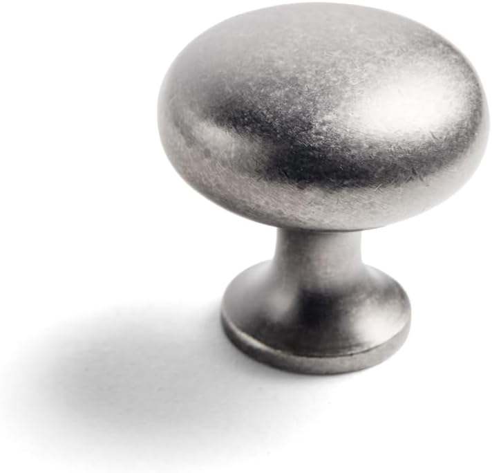 Goo-Ki Oil Rubbed Bronze Brass Zinc Alloy Cabinet Enlarged knob - Single Hole Center Affordable Luxury Cabinet Pull Hardware for Bedroom, Kitchen, 6 Pack
