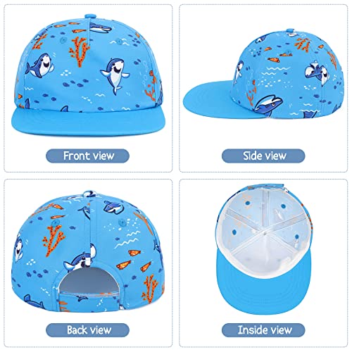 Zando Toddler Baseball Hat Printed Baby Shark Hat Adjustable Baseball Cap Toddler Sun Trucker Hats Funny Flat Brim Sun Protection Hat For Baby Boys Girls Summer Hat Toddler Snapback Hat Shark 2-4 T #TOP4