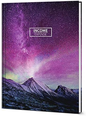 Undated Income and Expense Tracker, Hardcover Ledger Books for Bookkeeping, Accounting Ledger Log Book for Small Business, Income&Expense Record Books, 53 Weeks, Purple Starry, Medium A5(5.8" x 8.5")