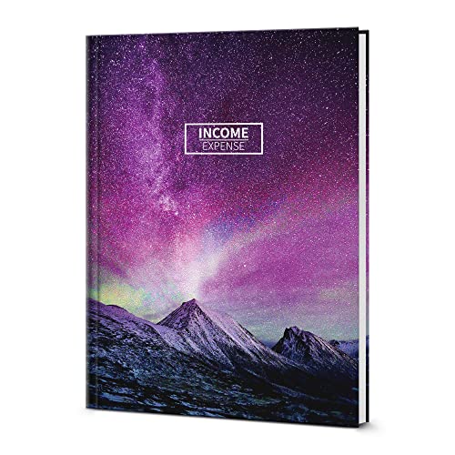 Undated Income And Expense Tracker, Hardcover Ledger Books For Bookkeeping, Accounting Ledger Log Book For Small Business, Income&Expense Record Books, 53 Weeks, Purple Starry, Medium A5(5.8" X 8.5") #TOP23