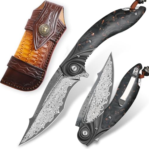 ALVELY handmade Folding Pocket Knife，Japanese...