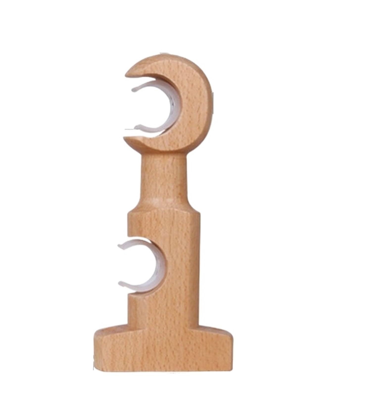 GLDYTVF 30mm Wooden Curtain Rod Bracket Support - Stylish Beech & Walnut Finish Includes Terminal Rings 1 Piece - Durable Home Decor Solution for Tringle Curtains