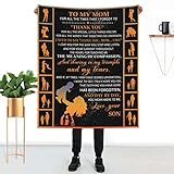 Zhung Ree Gifts for Mom Blanket, Best Mom Ever Birthday Gift I Love You Mother's Day Blanket Soft Wa