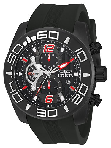 Invicta Men 's ' Pro Diver ' Quartz�X�e�����X�X�`�[��and Silicone Casual Watch, Color : Black (Model : 22811?)
