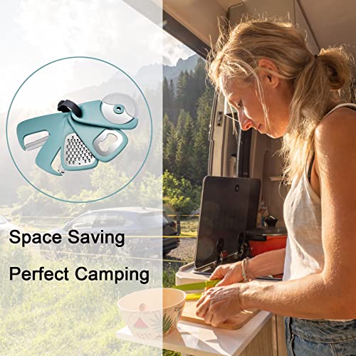 Domonic Home Vegetable Peeler, Potato Peelers For Kitchen, Camping Kitchen Gadgets Veggie Peeler With Cover Guard, Save Space, Dishwasher Safe, Aqua Sky #TOP5