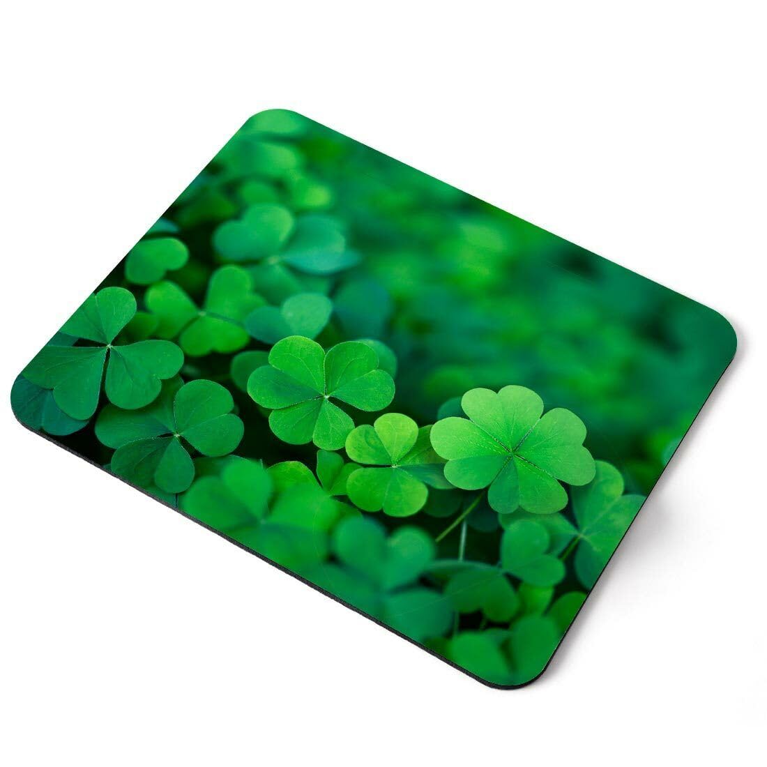 MIKKA ENTERPRISES Mouse Mat Pad - Lucky Green Clover Irish Laptop PC Desk Office #2092 Printed Rubber Mouse pad, Home Office Use, Non Slip