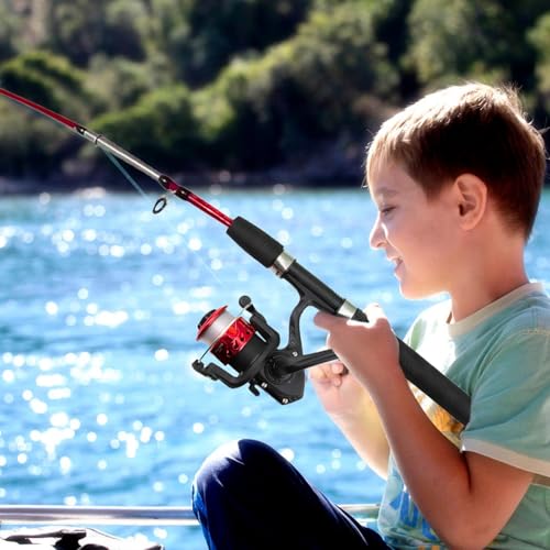 Caña de pescar para niños portátil con bolsa de transporte completa 2