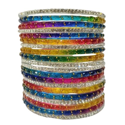 Raindrops Glass Bangles Set for Women and Girls,-image-6