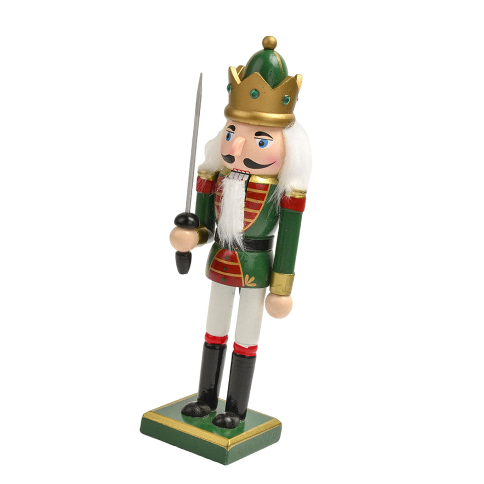 Msioytog B Decorative 25Cm Nutcrackers Figurine For Wood Sculpture With Intricate Craftsmanships Desktop Accessories Desk Ornament