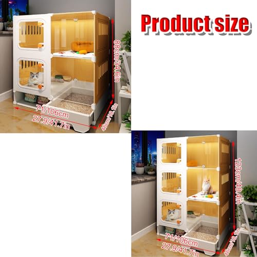 Cage de chat interieur avec meuble litiere discret pour maison propre - 2