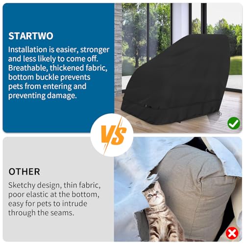 STARTWO Dustproof Thickened Massage Chair Cover Waterproof Zero Gravity Armchair Covers 420D Oxford Cloth Game Recliner Protective,Fits RealRelax Most brands of Massage Chairs(Black 63*39.5*55.5 in) by STARTWO - Image 4
