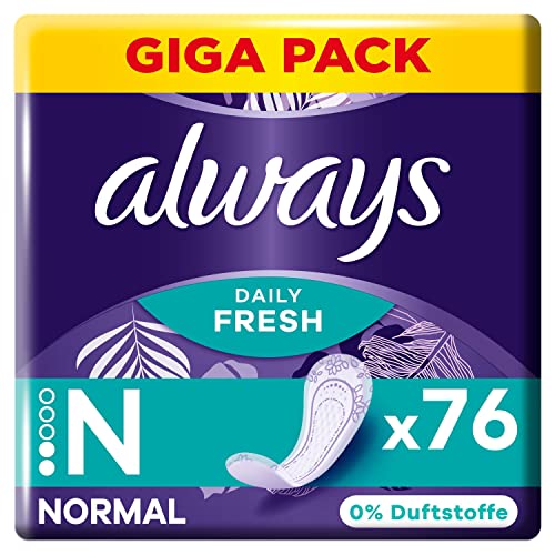 Always Daily Fresh - Salvaslips para mujer (76 compresas), sin fragancia