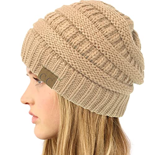 Image of Hatsandscarf CC Exclusives Solid Color Beanie Tail Hat for Adult (MB-20A)