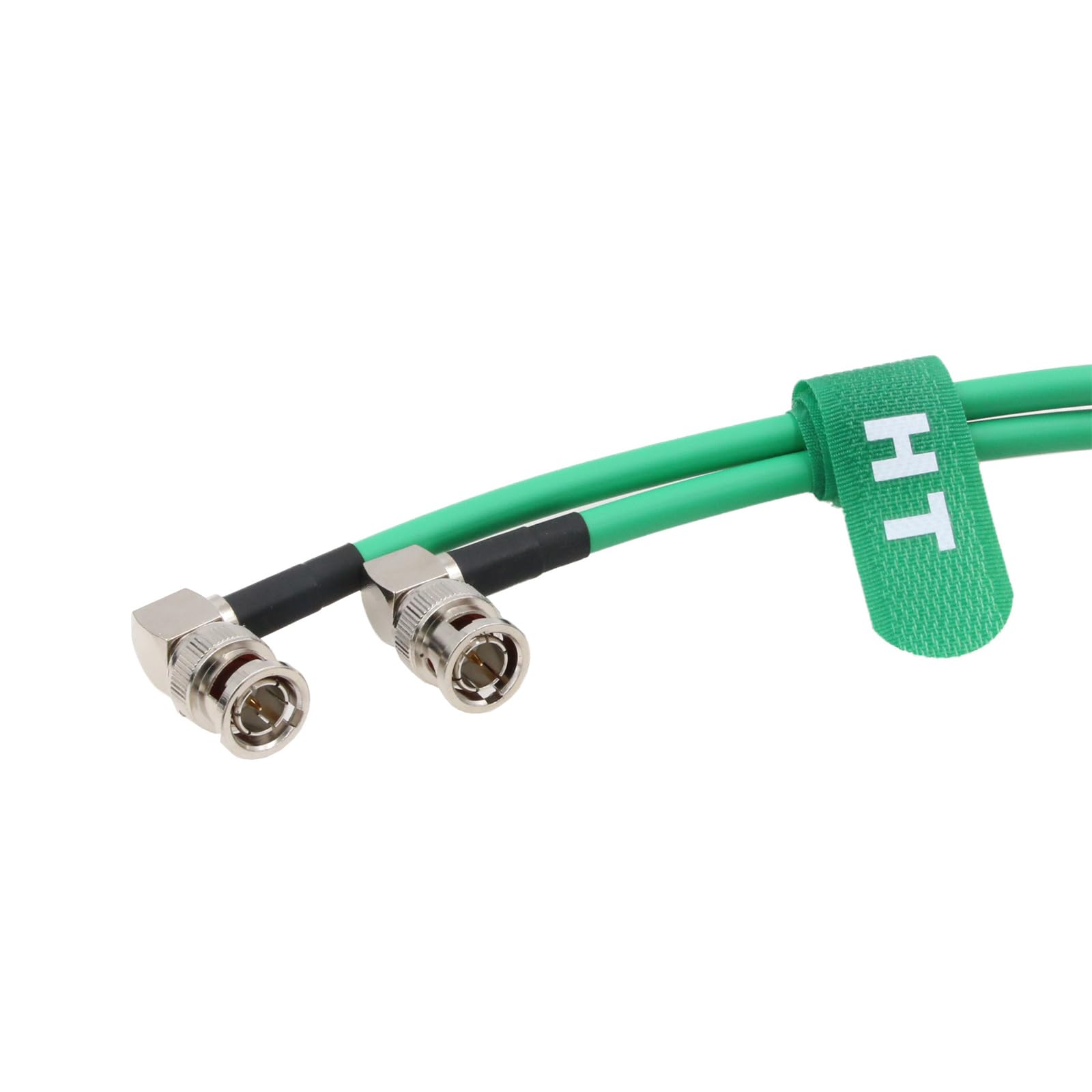 HangTon 12G 4K Raw Sdi Câble Vidéo Bnc À Bnc Canare Lv - 61S 75 ohm Pour Moniteur D'Appareil Photo Flex Shield 5M Vert Angle Droit