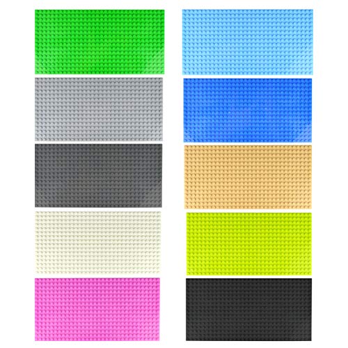 Foxom Bauplatten Straße, 10 Stück Platten-Set Classic Bausteine Grundplatte zum Bauen 16 x 32 Löcher - Kompatibel mit…