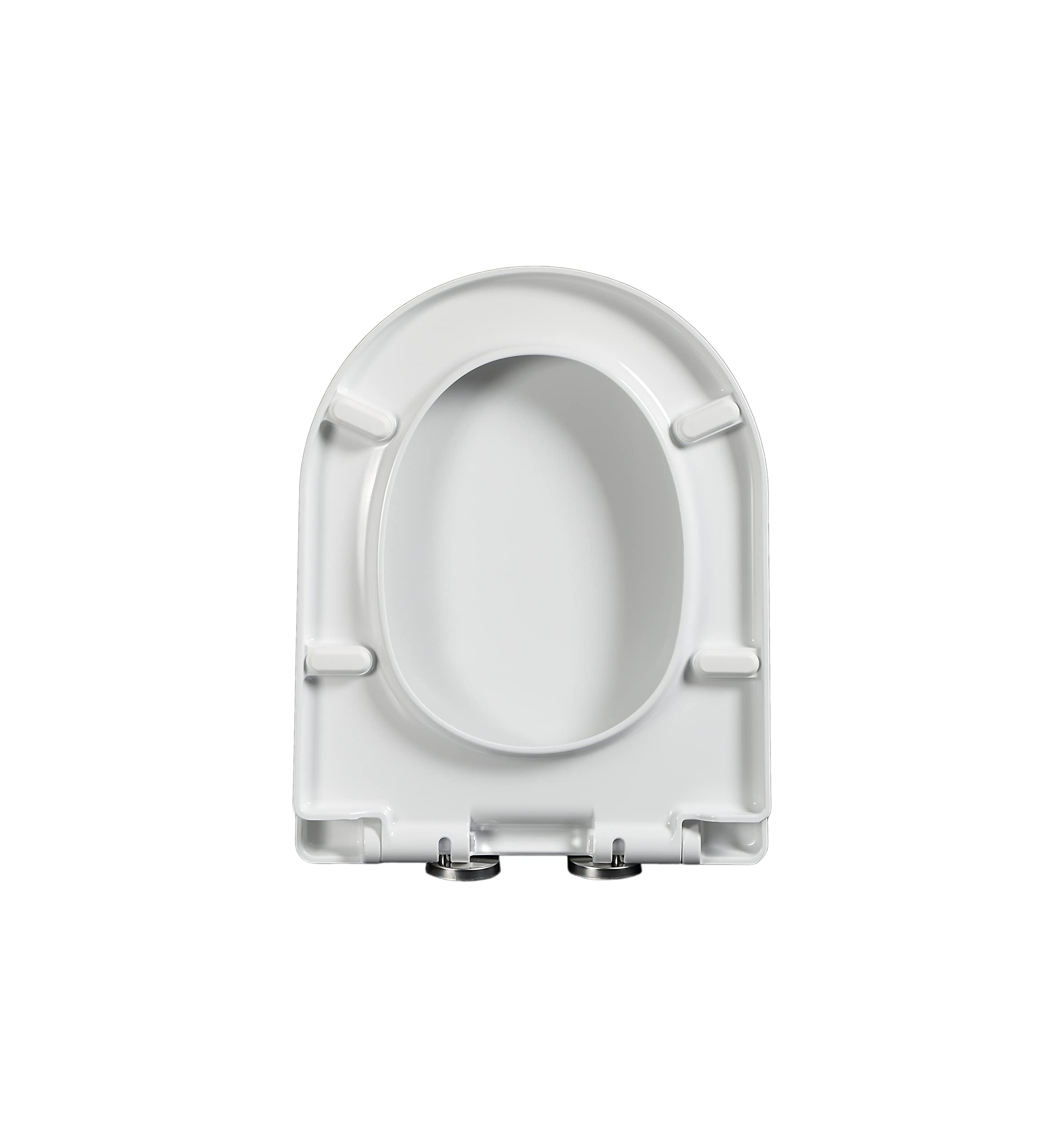 ROYAL POLAR RoyalPolar Adjustable Quick Release Hinges Installation And Removal Slow Landing Replaceable Toilet Lid Toilet Seat Cover with Soft Close Mechanism (U tpye W36 L42)