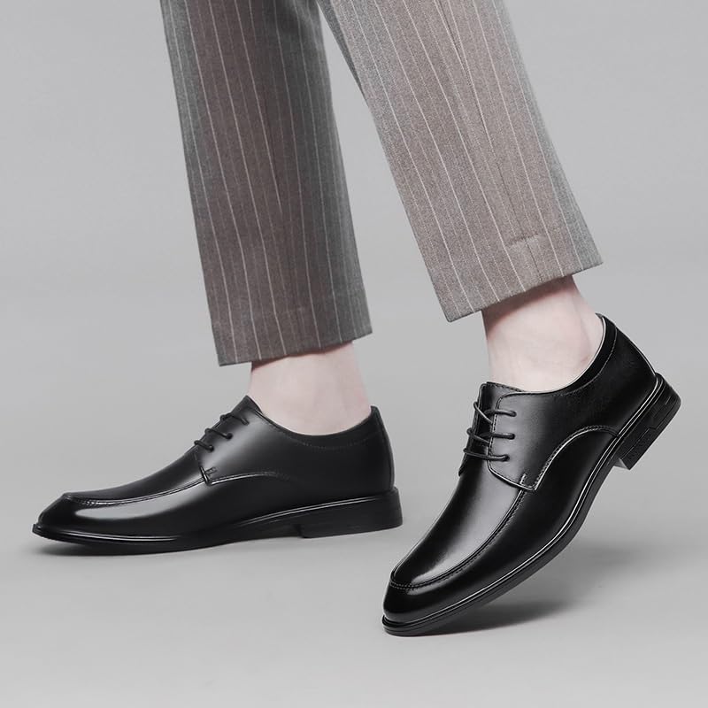 Mens Formal Lace Up Non Slip Shoes Vintage Tuxedo Dress Shoes Pointed Toe Leather Wedding Oxfords3