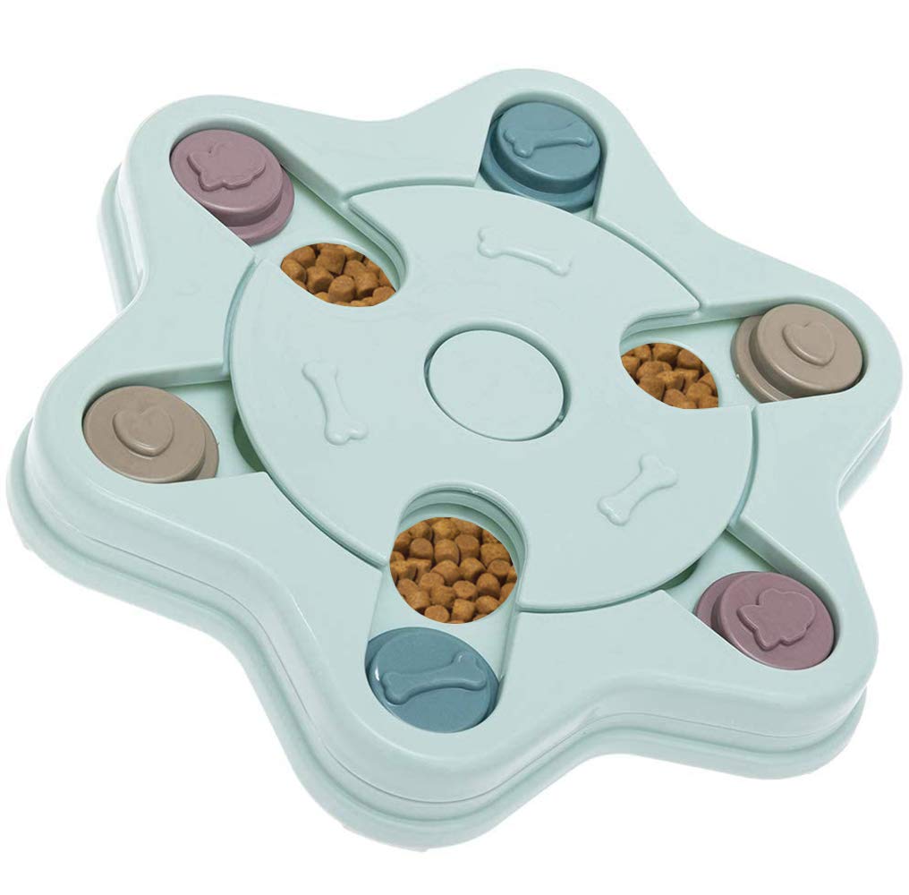 PetVogue Cuenco de alimentación lenta para perros, juguete de rompecabezas para dispensar golosinas, juguetes para mascotas, juego para entrenamiento de coeficiente intelectual y alimentación,