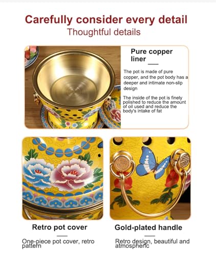 Olla china pequeña clásica de cobre para 1 persona miniatura 3