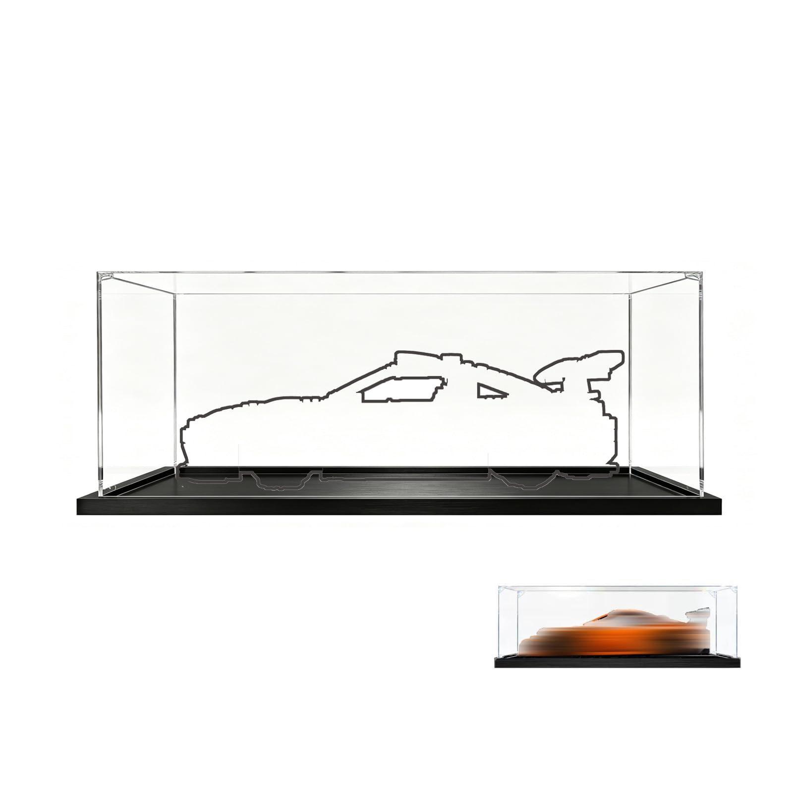 Acrylic Display Case Compatible with Lego 42056 Racing Car Model, Dustproof Transparent Storage Box, Compatible with Lego 42056 (Model Not Included) (3mm)