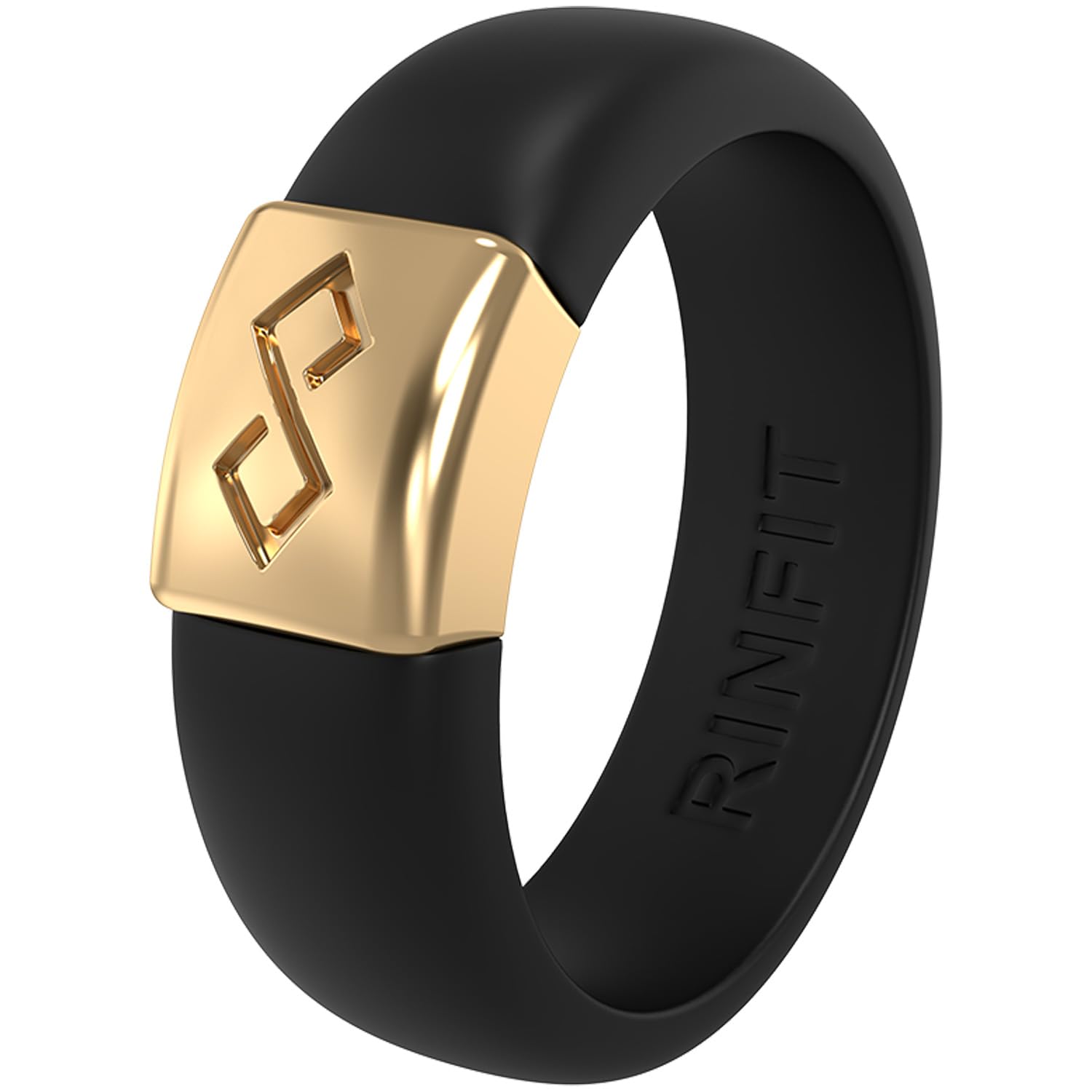 Rinfit Silicone Rings for Women 6mm Wide & Men 7mm Wide, 2mm Thick - Silicone Wedding Bands- Infinity Ring with Metal Plate - Patented Design