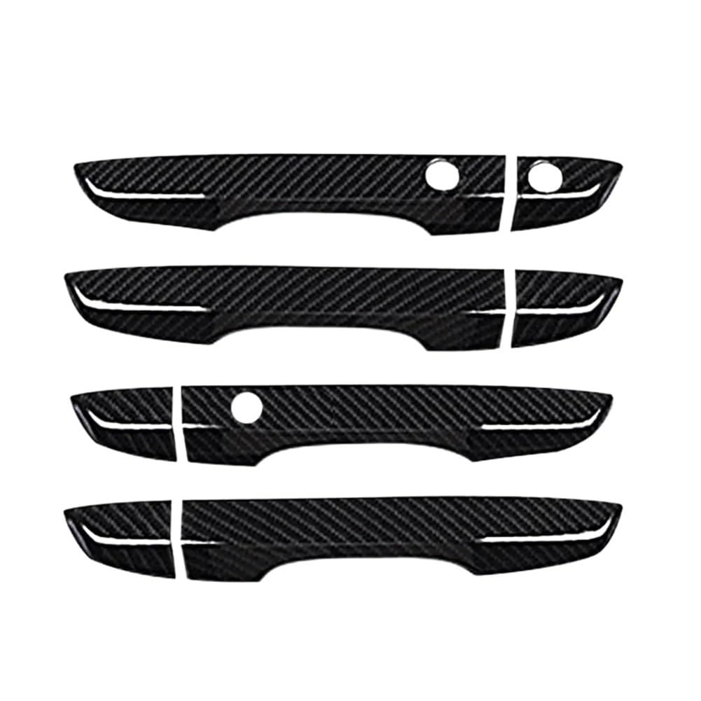 Bikkjbk Cabon Fiber Car Vehicle Door Handle 4Pcs Door Handle Covers With Keyless Entry Exterior Handles For Civic 10Th 2016-2019 Car Decor