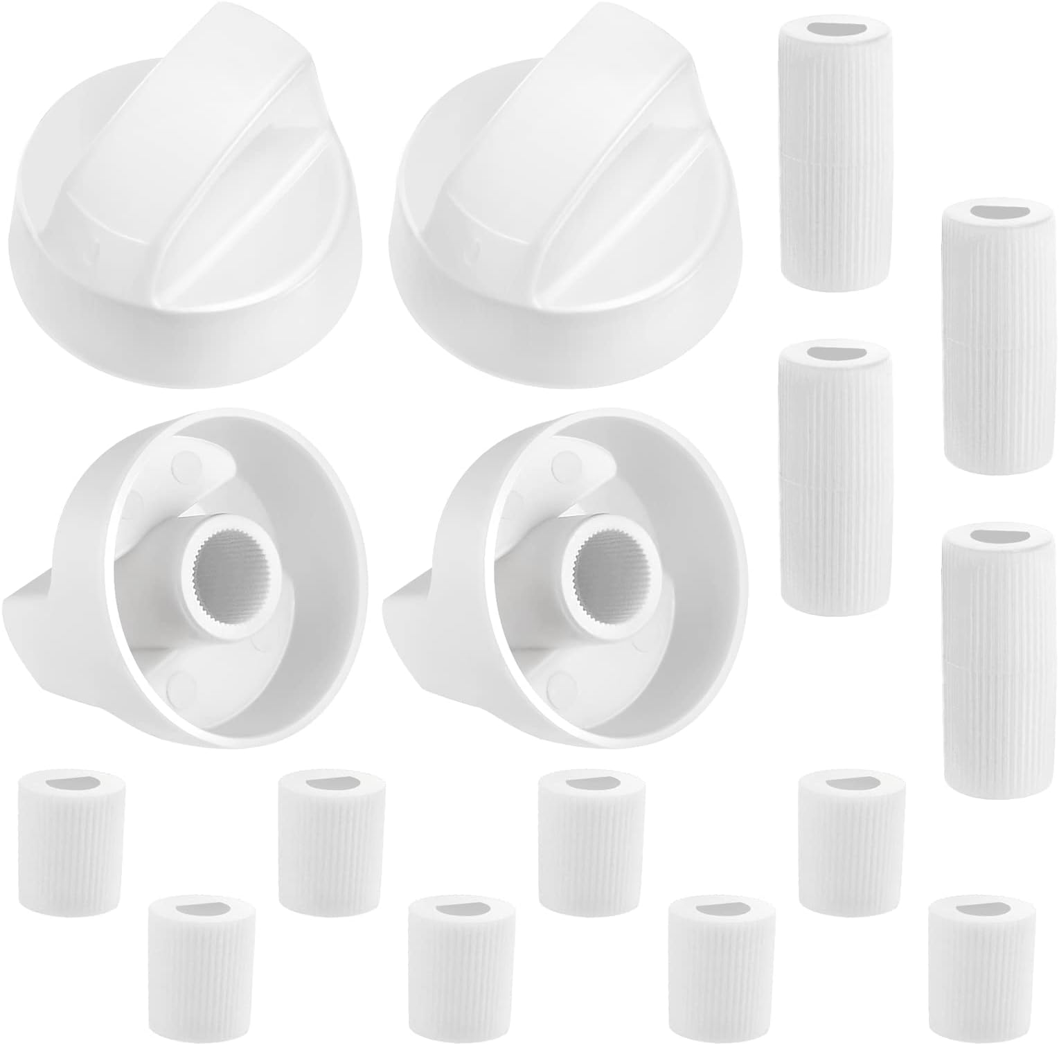 FortuneGlobe - Pack 4 Boutons De Commande Universels + 12 Adaptateurs Pour Four, Micro-ondes, Barbecue (noir)